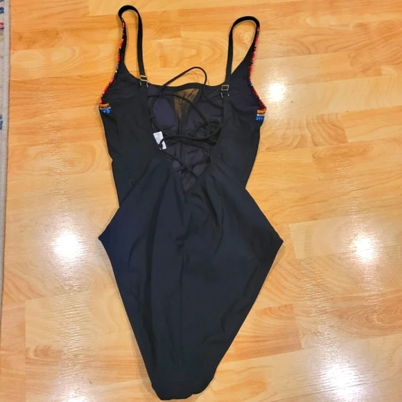 La Blanca One Piece Swim Suit Black Size 4 - Picture 6 of 12